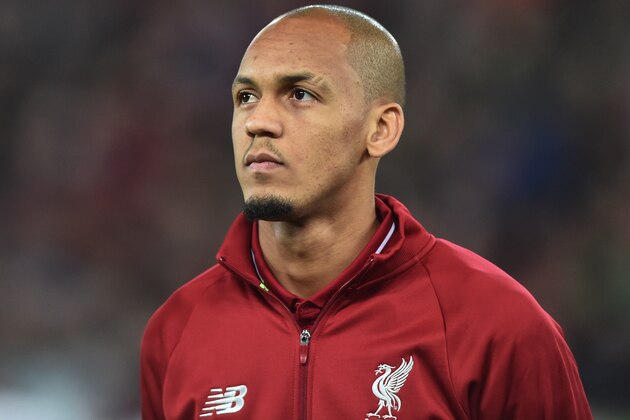 LIVERPOOL, ENGLAND - OCTOBER 24: Fabinho of Liverpool looks on prior the UEFA Champions League Group C match between Liverpool and FK Crvena Zvezda at Anfield on October 24, 2018 in Liverpool, United Kingdom. (Photo by TF-Images/Getty Images)
