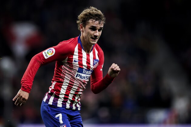 MADRID, SPAIN - NOVEMBER 10: Antoine Griezmann of Atletico Madrid during the La Liga Santander  match between Atletico Madrid v Athletic de Bilbao at the Estadio Wanda Metropolitano on November 10, 2018 in Madrid Spain (Photo by David S Bustamante/Soccrates /Getty Images)