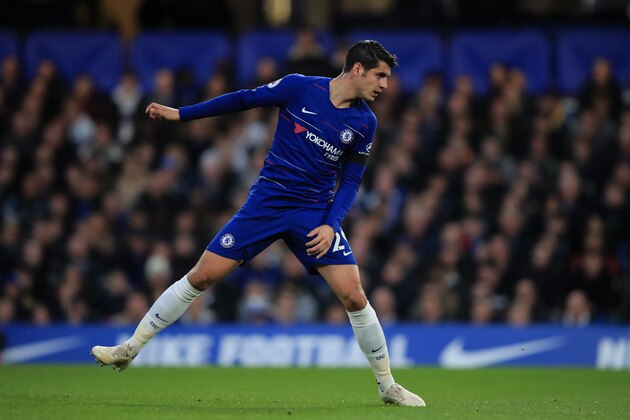 LONDON, ENGLAND - NOVEMBER 04: Alvaro Morata of Chelsea during the Premier League match between Chelsea FC and Crystal Palace at Stamford Bridge on November 4, 2018 in London, United Kingdom. (Photo by Marc Atkins/Getty Images)