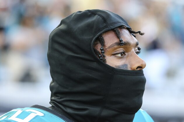 Jacksonville Jaguars cornerback Jalen Ramsey (20) after the Pittsburgh Steelers scored a go-ahead touchdown with 5 seconds left in an NFL football game, Sunday, Nov. 18, 2018, in Jacksonville, Fla. (AP Photo/Gary McCullough)