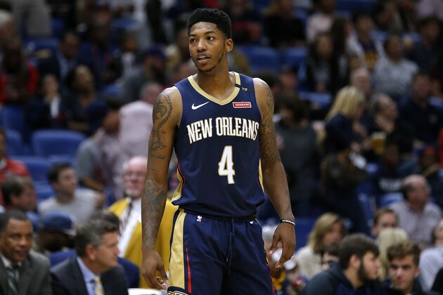 NEW ORLEANS, LA - OCTOBER 26:  Elfrid Payton #4 of the New Orleans Pelicans reacts during the first half against the Brooklyn Nets at the Smoothie King Center on October 26, 2018 in New Orleans, Louisiana. NOTE TO USER: User expressly acknowledges and agrees that, by downloading and or using this photograph, User is consenting to the terms and conditions of the Getty Images License Agreement.  (Photo by Jonathan Bachman/Getty Images)