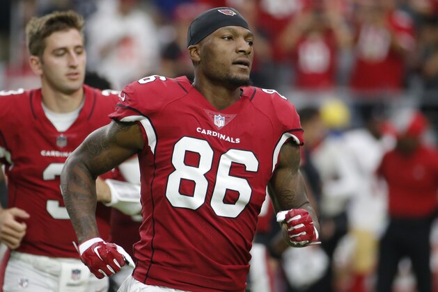 Arizona Cardinals tight end Ricky Seals-Jones (86) during an NFL football game against the San Francisco 49ers, Sunday, Oct. 28, 2018, in Glendale, Ariz. (AP Photo/Rick Scuteri)