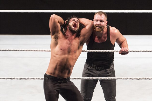 COLOGNE, GERMANY - NOVEMBER 07: Seth Rollins  competes in the ring against Dean Ambrose during  the WWE Live Show at Lanxess Arena on November 7, 2018 in Cologne, Germany. (Photo by Marc Pfitzenreuter/Getty Images)