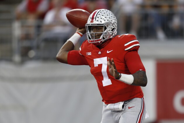 Ohio State quarterback Dwayne Haskins plays against Indiana during an NCAA college football game Saturday, Oct. 6, 2018, in Columbus, Ohio. (AP Photo/Jay LaPrete)