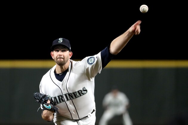 SEATTLE, WA - SEPTEMBER 24:  James Paxton #65 of the Seattle Mariners pitches against the Oakland Athletics in the second inning during their game at Safeco Field on September 24, 2018 in Seattle, Washington.  (Photo by Abbie Parr/Getty Images)