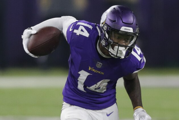 Minnesota Vikings wide receiver Stefon Diggs against the New Orleans Saints during an NFL football game, Sunday, Oct. 28, 2018, in Minneapolis. (AP Photo/Andy Clayton-King)
