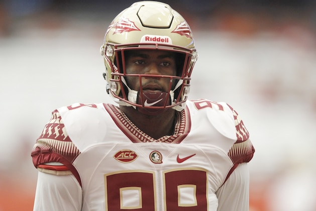 Florida State's Brian Burns runs before an NCAA college football game against Syracuse in Syracuse, N.Y., Saturday, Sept. 15, 2018. (AP Photo/Nick Lisi)