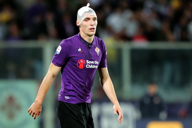 FLORENCE, ITALY - OCTOBER 21: Nikola Milenkovic of ACF Fiorentina in action during the Serie A match between ACF Fiorentina and Cagliari at Stadio Artemio Franchi on October 21, 2018 in Florence, Italy.  (Photo by Gabriele Maltinti/Getty Images)