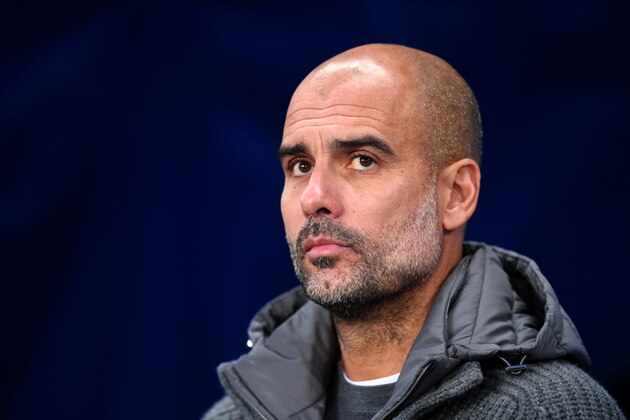 MANCHESTER, ENGLAND - NOVEMBER 11: Josep Guardiola, Manager of Manchester City looks on prior to the Premier League match between Manchester City and Manchester United at Etihad Stadium on November 11, 2018 in Manchester, United Kingdom.  (Photo by Laurence Griffiths/Getty Images)