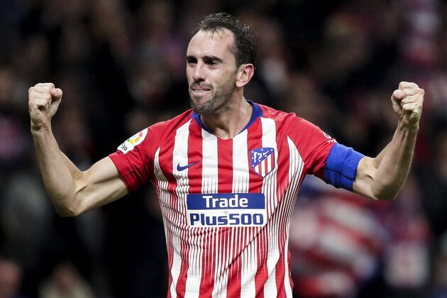 MADRID, SPAIN - NOVEMBER 10: Diego Godin of Atletico Madrid during the La Liga Santander  match between Atletico Madrid v Athletic de Bilbao at the Estadio Wanda Metropolitano on November 10, 2018 in Madrid Spain (Photo by David S Bustamante/Soccrates /Getty Images)