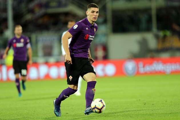 FLORENCE, ITALY - OCTOBER 21: Nikola Milenkovic of ACF Fiorentina in action during the Serie A match between ACF Fiorentina and Cagliari at Stadio Artemio Franchi on October 21, 2018 in Florence, Italy.  (Photo by Gabriele Maltinti/Getty Images)