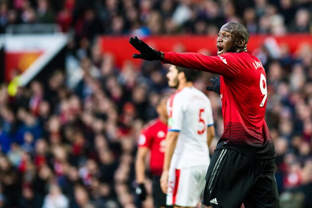 MANCHESTER, ENGLAND - NOVEMBER 24: Romelu Lukaku of Manchester United reaction during the Premier League match between Manchester United and Crystal Palace at Old Trafford on November 24, 2018 in Manchester, United Kingdom. (Photo by Sebastian Frej/MB Media/Getty Images)