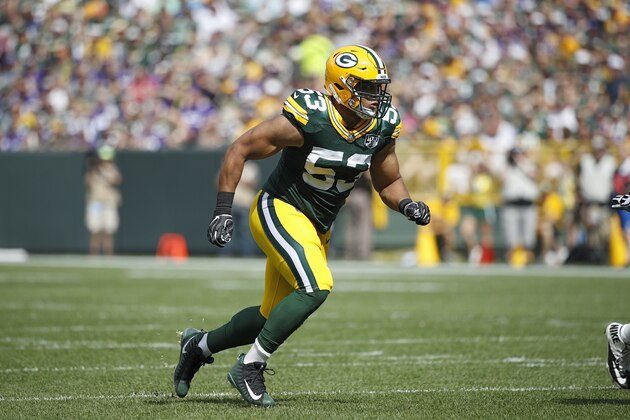 GREEN BAY, WI - SEPTEMBER 16: Nick Perry #53 of the Green Bay Packers in action during the game against the Minnesota Vikings at Lambeau Field on September 16, 2018 in Green Bay, Wisconsin. The game ended in a 29-29 tie. (Photo by Joe Robbins/Getty Images) GREEN BAY, WI - SEPTEMBER 16: Nick Perry #53 of the Green Bay Packers in action during the game against the Minnesota Vikings at Lambeau Field on September 16, 2018 in Green Bay, Wisconsin. The game ended in a 29-29 tie. (Photo by Joe Robbins/Getty Images)