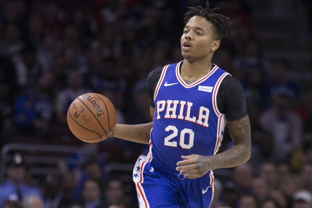 PHILADELPHIA, PA - NOVEMBER 19: Markelle Fultz #20 of the Philadelphia 76ers dribbles the ball against the Phoenix Suns at the Wells Fargo Center on November 19, 2018 in Philadelphia, Pennsylvania. NOTE TO USER: User expressly acknowledges and agrees that, by downloading and or using this photograph, User is consenting to the terms and conditions of the Getty Images License Agreement. (Photo by Mitchell Leff/Getty Images)