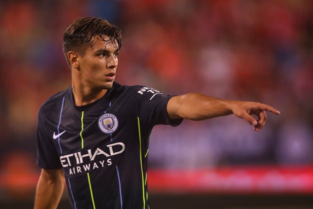 EAST RUTHERFORD, NJ - JULY 25: Brahim Diaz of Manchester City during the International Champions Cup 2018 match between Manchester City and Liverpool at MetLife Stadium on July 25, 2018 in East Rutherford, New Jersey. (Photo by Robbie Jay Barratt - AMA/Getty Images)