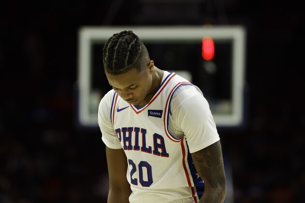 Philadelphia 76ers' Markelle Fultz in action during a preseason NBA basketball game against the Orlando Magic, Monday, Oct. 1, 2018, in Philadelphia. (AP Photo/Matt Slocum)