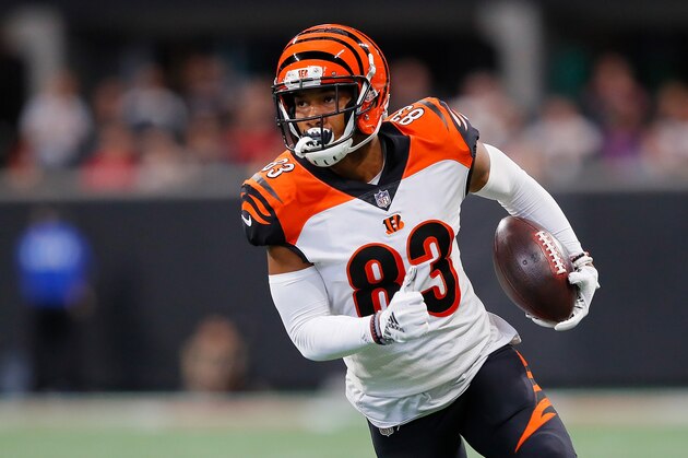 ATLANTA, GA - SEPTEMBER 30: Tyler Boyd #83 of the Cincinnati Bengals runs after a catch during the first quarter against the Atlanta Falcons at Mercedes-Benz Stadium on September 30, 2018 in Atlanta, Georgia. (Photo by Kevin C.  Cox/Getty Images)
