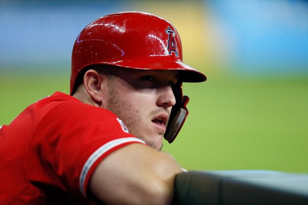 HOUSTON, TX - SEPTEMBER 22: Mike Trout #27 of the Los Angeles Angels of Anaheim waits to bat in the first inning against the Houston Astros at Minute Maid Park on September 22, 2018 in Houston, Texas. (Photo by Bob Levey/Getty Images) HOUSTON, TX - SEPTEMBER 22: Mike Trout #27 of the Los Angeles Angels of Anaheim waits to bat in the first inning against the Houston Astros at Minute Maid Park on September 22, 2018 in Houston, Texas. (Photo by Bob Levey/Getty Images)