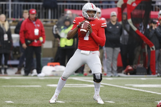 Ohio State quarterback Dwayne Haskins plays against Michigan during an NCAA college football game Saturday, Nov. 24, 2018, in Columbus, Ohio. (AP Photo/Jay LaPrete)