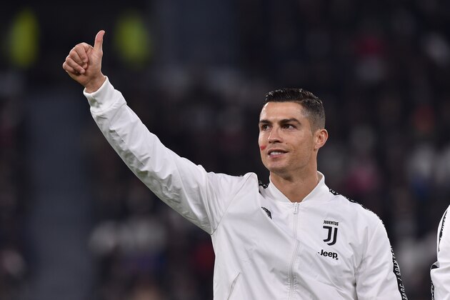 TURIN, ITALY - NOVEMBER 24: Cristiano Ronaldo of Juventus looks on prior to the Serie A match between Juventus and SPAL at Allianz Stadium on November 24, 2018 in Turin, Italy. (Photo by Tullio M. Puglia/Getty Images)