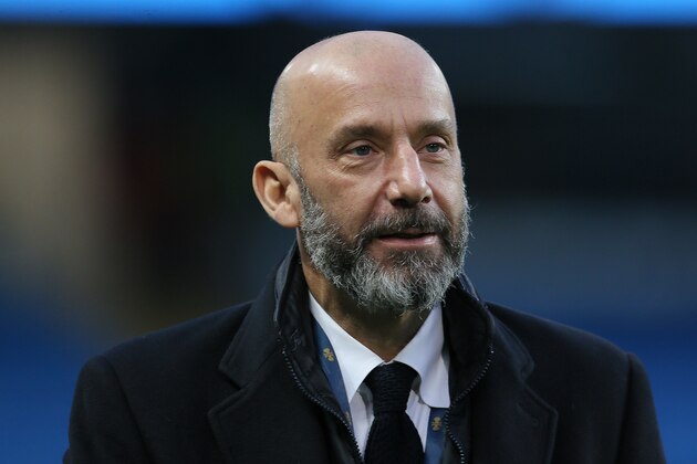 MANCHESTER, UNITED KINGDOM - MARCH 23: Gianluca Vialli during the  International Friendly match between Italy  v Argentina  at the Etihad Stadium on March 23, 2018 in Manchester United Kingdom (Photo by Richard Sellers/Soccrates/Getty Images)