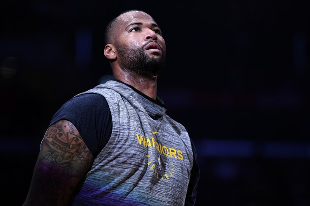 LOS ANGELES, CA - NOVEMBER 12:  DeMarcus Cousins #0 of the Golden State Warriors during warm up before the game against the Los Angeles Clippers on November 12, 2018 at STAPLES Center in Los Angeles, California. NOTE TO USER: User expressly acknowledges and agrees that, by downloading and or using this photograph, User is consenting to the terms and conditions of the Getty Images License Agreement. (Photo by Robert Laberge/Getty Images)