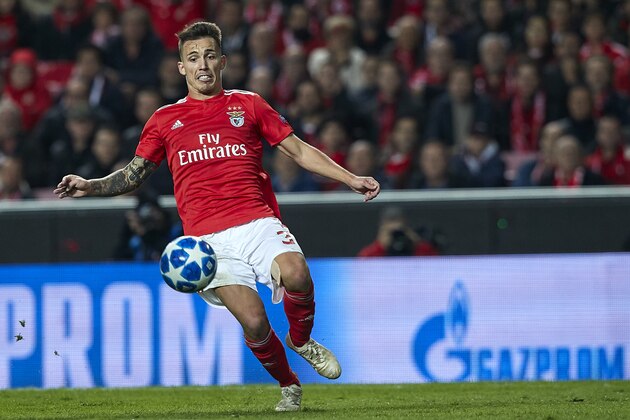 LISBON, PORTUGAL - NOVEMBER 07:  Alejandro Grimaldo of Benfica in action during the Group E match of the UEFA Champions League between SL Benfica and Ajax at Estadio da Luz on November 7, 2018 in Lisbon, Portugal.  (Photo by Quality Sport Images/Getty Images)