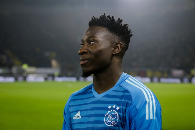 BREDA, NETHERLANDS - NOVEMBER 24: Andre Onana of Ajax during the Dutch Eredivisie  match between NAC Breda v Ajax at the Rat Verlegh Stadium on November 24, 2018 in Breda Netherlands (Photo by Erwin Spek/Soccrates/Getty Images)