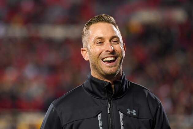 LUBBOCK, TX - NOVEMBER 10: Head coach Kliff Kingsbury of the Texas Tech Red Raiders on the field before the game against the Texas Longhorns on November 10, 2018 at Jones AT&T Stadium in Lubbock, Texas. Texas defeated Texas Tech 41-34. (Photo by John Weast/Getty Images)