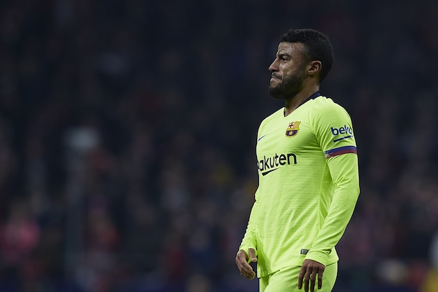 MADRID, SPAIN - NOVEMBER 24:  Rafinha of FC Barcelona looks on during the La Liga match between Club Atletico de Madrid and FC Barcelona at Wanda Metropolitano on November 24, 2018 in Madrid, Spain.  (Photo by Quality Sport Images/Getty Images)