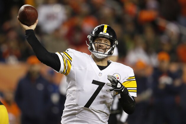 Pittsburgh Steelers quarterback Ben Roethlisberger (7) throws against the Denver Broncos during the second half of an NFL football game, Sunday, Nov. 25, 2018, in Denver. (AP Photo/David Zalubowski)