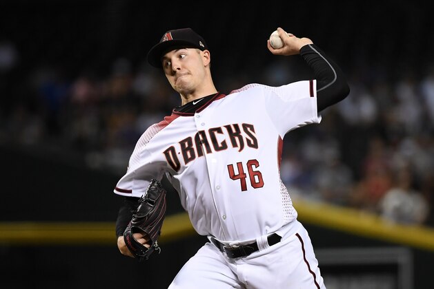 PHOENIX, AZ - SEPTEMBER 17:  Patrick Corbin #46 of the Arizona Diamondbacks delivers a pitch against the Chicago Cubs at Chase Field on September 17, 2018 in Phoenix, Arizona.  (Photo by Norm Hall/Getty Images)