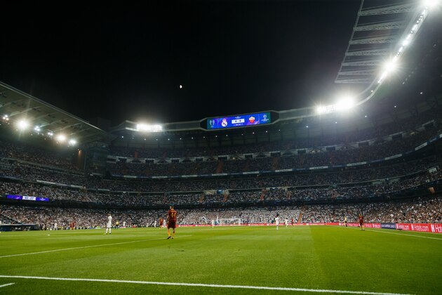 MADRID, SPAIN - SEPTEMBER 19: The Bernabeu stadium is seen during the UEFA Champions League Group G match between Real Madrid and AS Roma at Bernabeu on September 19, 2018 in Madrid, Spain. (Photo by TF-Images/Getty Images)