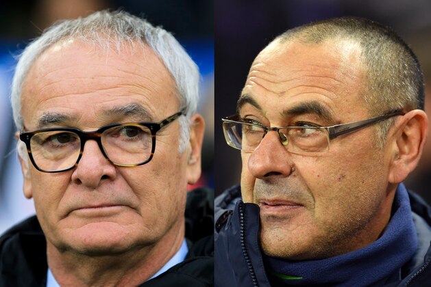 FILE PHOTO (EDITORS NOTE: COMPOSITE OF IMAGES - Image numbers 1064878678,1064777648) In this composite image a comparison has been made between   Claudio Ranieri manager of Fulham (L) and Maurizio Sarri, Manager of Chelsea.  Chelsea FC  and Fulham FC meet on December 2, 2018 at Stamford Bridge in London,England.  ***LEFT IMAGE*** LONDON, ENGLAND - NOVEMBER 24: Claudio Ranieri manager of Fulham during the Premier League match between Fulham FC and Southampton FC at Craven Cottage on November 24, 2018 in London, United Kingdom. (Photo by Marc Atkins/Getty Images) ***RIGHT IMAGE***  LONDON, ENGLAND - NOVEMBER 24: Maurizio Sarri, Manager of Chelsea looks on prior to the Premier League match between Tottenham Hotspur and Chelsea FC at Tottenham Hotspur Stadium on November 24, 2018 in London, United Kingdom. (Photo by Mike Hewitt/Getty Images)