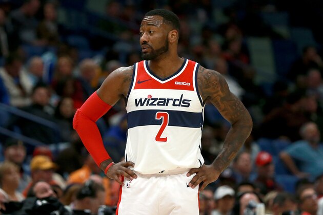 NEW ORLEANS, LOUISIANA - NOVEMBER 28:  John Wall #2 of the Washington Wizards stands on the court during a game against the New Orleans Pelicans at the Smoothie King Center on November 28, 2018 in New Orleans, Louisiana. NOTE TO USER: User expressly acknowledges and agrees that, by downloading and or using this photograph, User is consenting to the terms and conditions of the Getty Images License Agreement. (Photo by Sean Gardner/Getty Images)
