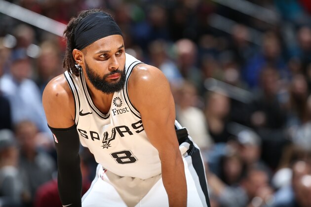 MINNEAPOLIS, MN - NOVEMBER 28: Patty Mills #8 of the San Antonio Spurs looks on during the game against the Minnesota Timberwolves on November 28, 2018 at Target Center in Minneapolis, Minnesota. NOTE TO USER: User expressly acknowledges and agrees that, by downloading and/or using this photograph, user is consenting to the terms and conditions of the Getty Images License Agreement. Mandatory Copyright Notice: Copyright 2018 NBAE (Photo by David Sherman/NBAE via Getty Images)
