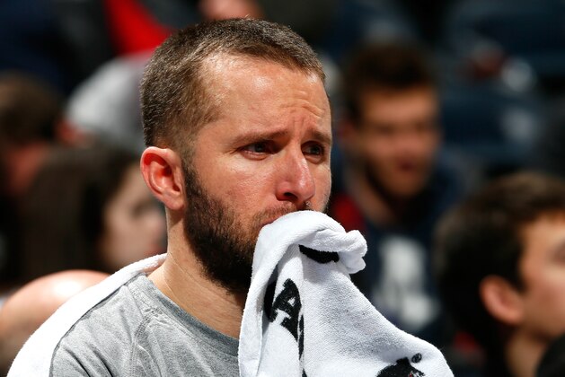 ATLANTA, GA - FEBRUARY 25: J.J. Barea #5 of the Dallas Mavericks looks on from the bench in the last minutes of the fourth quarter of their 104-87 loss to the Atlanta Hawks at Philips Arena on February 25, 2015 in Atlanta, Georgia. NOTE TO USER: User expressly acknowledges and agrees that, by downloading and or using this photograph, User is consenting to the terms and conditions of the Getty Images License Agreement. (Photo by Kevin C. Cox/Getty Images) ATLANTA, GA - FEBRUARY 25: J.J. Barea #5 of the Dallas Mavericks looks on from the bench in the last minutes of the fourth quarter of their 104-87 loss to the Atlanta Hawks at Philips Arena on February 25, 2015 in Atlanta, Georgia. NOTE TO USER: User expressly acknowledges and agrees that, by downloading and or using this photograph, User is consenting to the terms and conditions of the Getty Images License Agreement. (Photo by Kevin C. Cox/Getty Images)