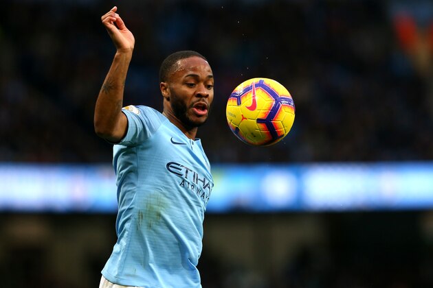 MANCHESTER, ENGLAND - DECEMBER 01: Raheem Sterling of Manchester City in action during the Premier League match between Manchester City FC and AFC Bournemouth at Etihad Stadium on December 1, 2018 in Manchester, United Kingdom. (Photo by Chloe Knott - Danehouse/Getty Images)