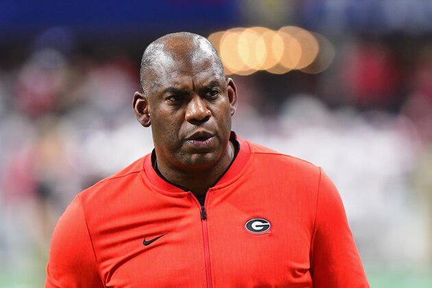 ATLANTA, GA - DECEMBER 01:  Georgia Bulldogs defensive coordinator Mel Tucker looks on before the 2018 SEC Championship Game against the Alabama Crimson Tide at Mercedes-Benz Stadium on December 1, 2018 in Atlanta, Georgia.  (Photo by Scott Cunningham/Getty Images)
