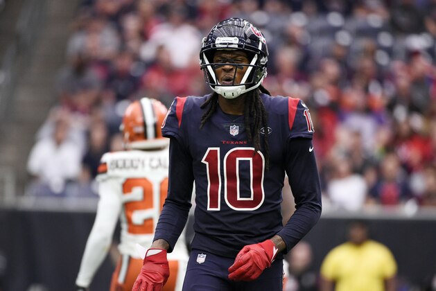 Houston Texans wide receiver DeAndre Hopkins (10) during the first half of an NFL football game against the Cleveland Browns, Sunday, Dec. 2, 2018, in Houston. (AP Photo/Eric Christian Smith)