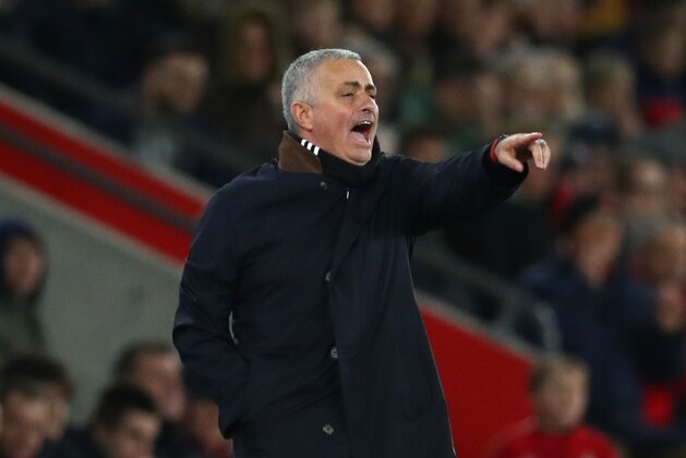 SOUTHAMPTON, ENGLAND - DECEMBER 01:  Jose Mourinho, Manager of Manchester United reacts during the Premier League match between Southampton FC and Manchester United at St Mary's Stadium on December 1, 2018 in Southampton, United Kingdom.  (Photo by Dan Istitene/Getty Images)