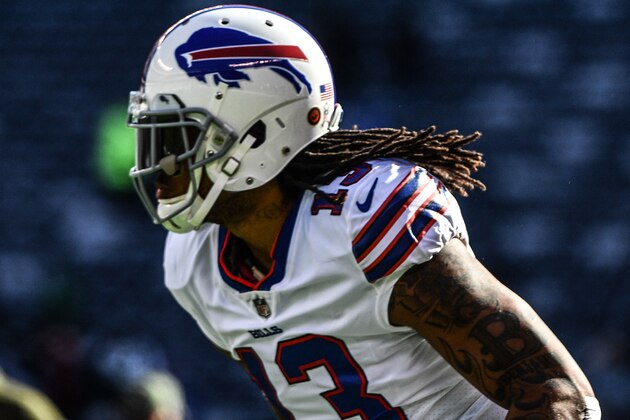 EAST RUTHERFORD, NJ - NOVEMBER 11:   Kelvin Benjamin #13 of the Buffalo Bills in action against the New York Jets at MetLife Stadium on November 11, 2018 in East Rutherford, New Jersey. (Photo by Mark Brown/Getty Images)