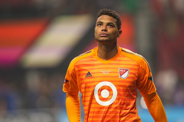 ATLANTA, GA - AUGUST 01: Zack Steffen of MLS All Stars during the 2018 MLS All-Stars game between Juventus v MLS All-Stars at Mercedes-Benz Stadium on August 1, 2018 in Atlanta, Georgia. (Photo by Robbie Jay Barratt - AMA/Getty Images)