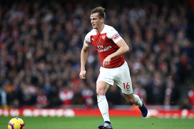 LONDON, ENGLAND - DECEMBER 02:   Rob Holding of Arsenal in action during the Premier League match between Arsenal FC and Tottenham Hotspur at Emirates Stadium on December 02, 2018 in London, United Kingdom. (Photo by Julian Finney/Getty Images)