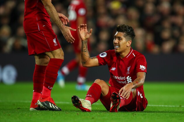 LIVERPOOL, ENGLAND - DECEMBER 02: Roberto Firmino of Liverpool during the Premier League match between Liverpool FC and Everton FC at Anfield on December 2, 2018 in Liverpool, United Kingdom. (Photo by Robbie Jay Barratt - AMA/Getty Images)