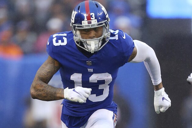 New York Giants wide receiver Odell Beckham (13) in action against the Chicago Bears during an NFL football game on Sunday, Dec. 2, 2018, in East Rutherford, N.J. (AP Photo/Rich Schultz) New York Giants wide receiver Odell Beckham (13) in action against the Chicago Bears during an NFL football game on Sunday, Dec. 2, 2018, in East Rutherford, N.J. (AP Photo/Rich Schultz)