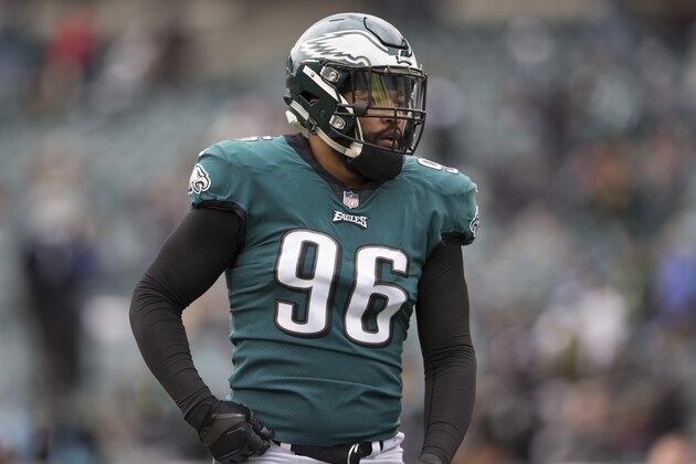 PHILADELPHIA, PA - OCTOBER 21: Derek Barnett #96 of the Philadelphia Eagles looks on prior to the game against the Carolina Panthers at Lincoln Financial Field on October 21, 2018 in Philadelphia, Pennsylvania. (Photo by Mitchell Leff/Getty Images)