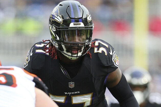 Baltimore Ravens inside linebacker CJ Mosley (57) in action against the Cincinnati Bengals during an NFL football game on Sunday, Nov. 18, 2018, in Baltimore. (AP Photo/Rich Schultz) Baltimore Ravens inside linebacker CJ Mosley (57) in action against the Cincinnati Bengals during an NFL football game on Sunday, Nov. 18, 2018, in Baltimore. (AP Photo/Rich Schultz)