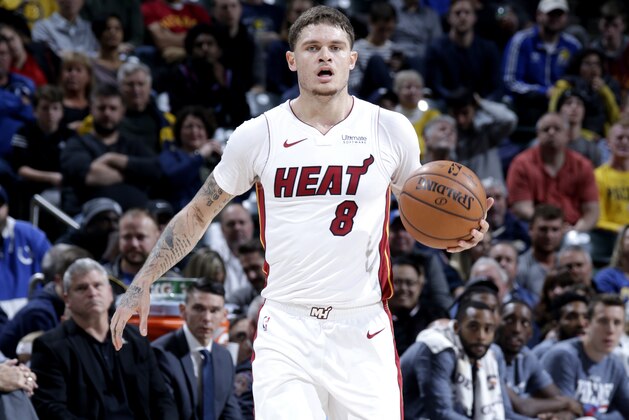 INDIANAPOLIS, IN - NOVEMBER 16: Tyler Johnson #8 of the Miami Heat handles the ball against the Indiana Pacers on November 16, 2018 at Bankers Life Fieldhouse in Indianapolis, Indiana. NOTE TO USER: User expressly acknowledges and agrees that, by downloading and or using this Photograph, user is consenting to the terms and conditions of the Getty Images License Agreement. Mandatory Copyright Notice: Copyright 2018 NBAE (Photo by Ron Hoskins/NBAE via Getty Images)