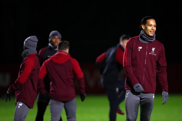 LIVERPOOL, ENGLAND - DECEMBER 10:  Virgil van Dijk of Liverpool during a Liverpool training session ahead of their UEFA Champions League Group C match against SSC Napoli at Melwood Training Ground on December 10, 2018 in Liverpool, United Kingdom.  (Photo by Clive Brunskill/Getty Images)